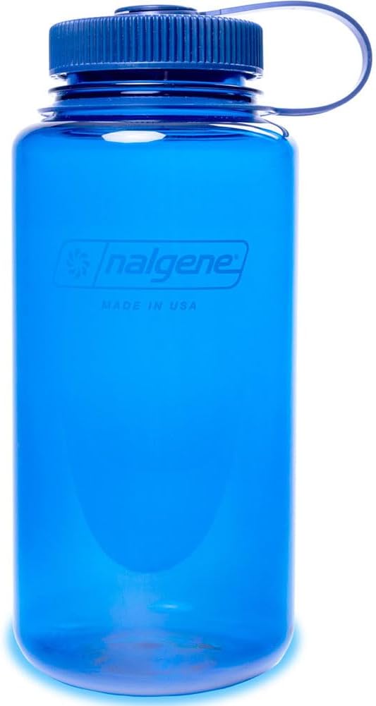 Nalgene Water Bottle Monochrome Collection - BPA Free Water Bottle Made from Recycled Materials - Reusable Water Bottle for Backpacking, Hiking, Gym - Shatterproof Water Bottle - 32 oz - Denim