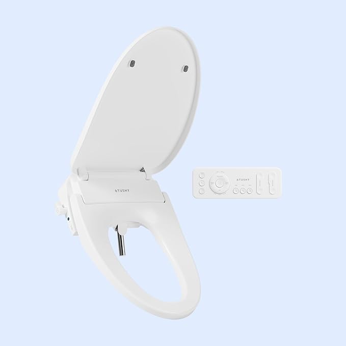 TUSHY Cloud+ Electronic Bidet Heated Toilet Seat (Intelligent Remote w/Personal Settings, Warm Water, Air Dryer, Automatic Deodorizer & Night Light), Elongated