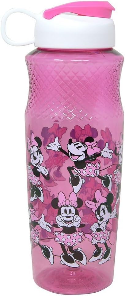 Minnie Mouse Water Bottle Set for Kids – Bundle with 3 Minnie Mouse Drinking Bottles, Disney Pencil Toppers, and More | Classic Minnie Drinking Cups