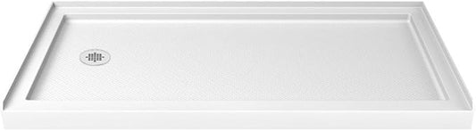 DreamLine SlimLine 36 in. D x 60 in. W x 2 3/4 in. H Left Drain Single Threshold Shower Base in White, DLT-1136601