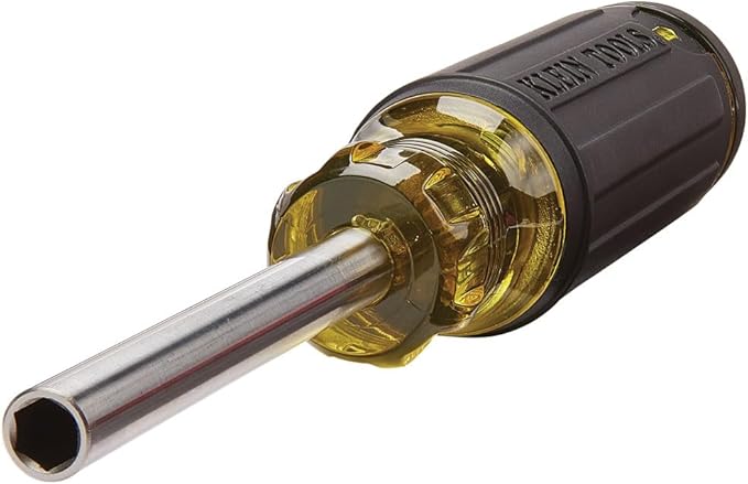 Klein Tools 32307 Multi-bit Tamperproof Screwdriver, 27-in-1 Tool with Torx, Hex, Torq and Spanner Bits with 1/4-Inch Nut Driver