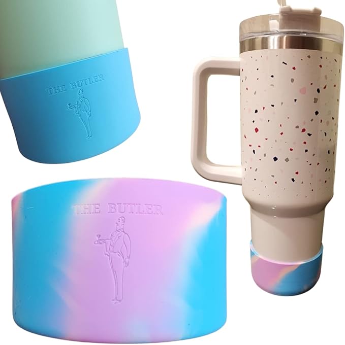 THE BUTLER - Water Bottle Bumper, Water Bottle Bumper, Food Grade Silicone, fits 12 oz - 40 oz Cups, Water Bottle Anti-Slip Sleeve, The Rambo Model