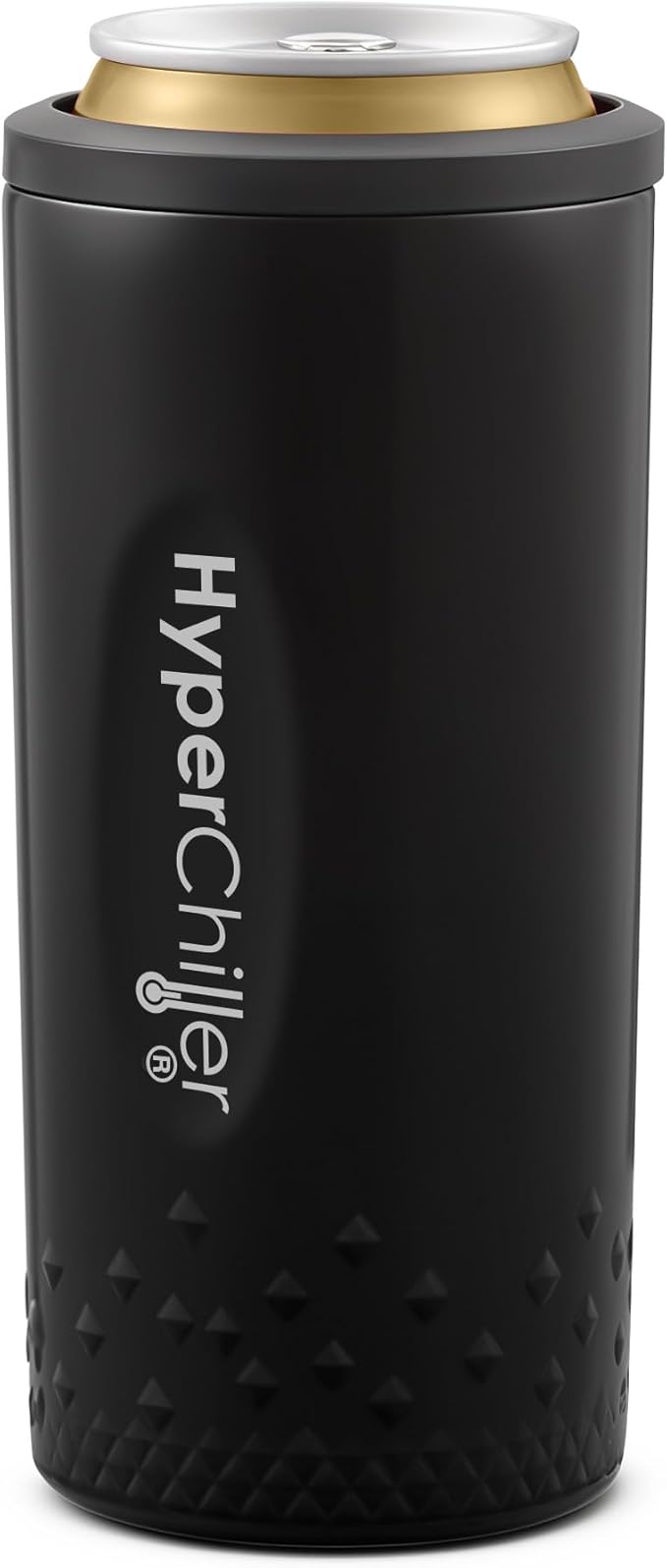 HyperChiller NEW SLIM HBC100SB, Dual Wall Vacuum Insulated, Slim Can Cooler, Beer, Soda, Energy Drinks, Seltzer, Wine Cooler, Fits All Standard 12 OZ Slim Cans, Cup Holder Friendly, Black