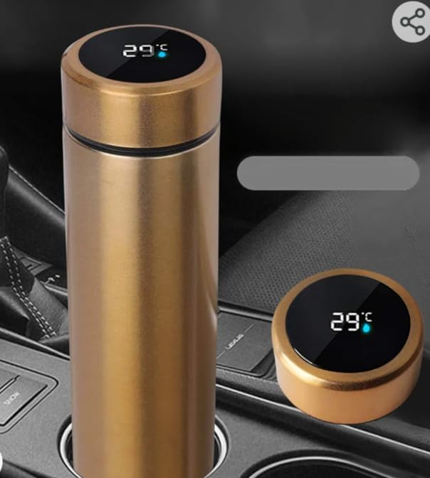 LIQUID WATER BOTTLE, 40oz Stainless Steel Water Bottle with Time Display and Leak-Proof Flip Top, Motivational Quote for Fitness, Gym, Work, Travel (Gold), large