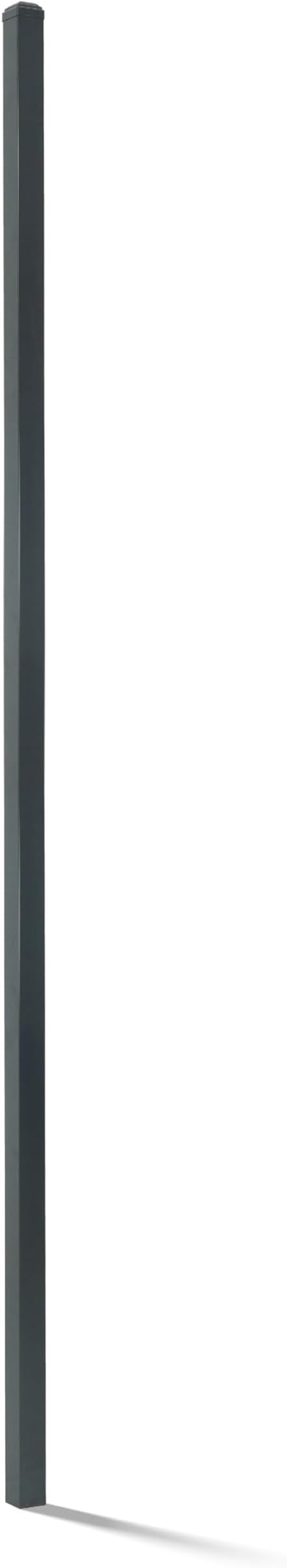 Fencer Wire Heavy Duty 8FT Outdoor Steel Fencing Border Post, 16 Gauge Anti-rust Metal Fence Post, 2” Diameter Decorative Garden Fence Post, Single, Black, FPSP16-B8 FW6P