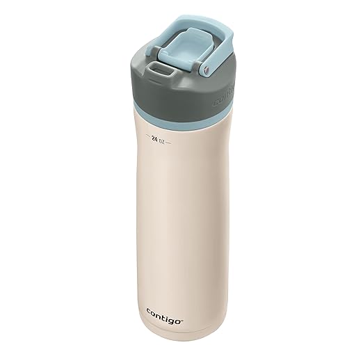 Contigo Clybourn Chill Stainless Steel FreeFlow Filter Water Bottle with AUTOSEAL, 24oz., Salt