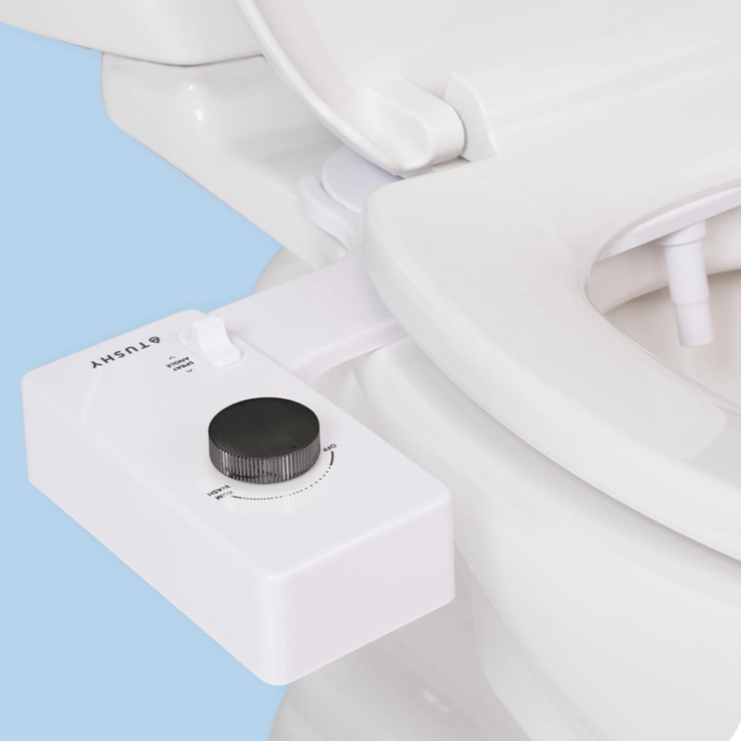 TUSHY Classic 3.0 Bidet Toilet Seat Attachment - A Non-Electric Self Cleaning Water Sprayer with Adjustable Water Pressure Nozzle, Angle Control & Easy Home Installation (White/Gunmetal)