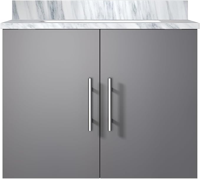 Sonoma 24" W x 22" D Dark Grey Bath Vanity & Carrara Marble Top