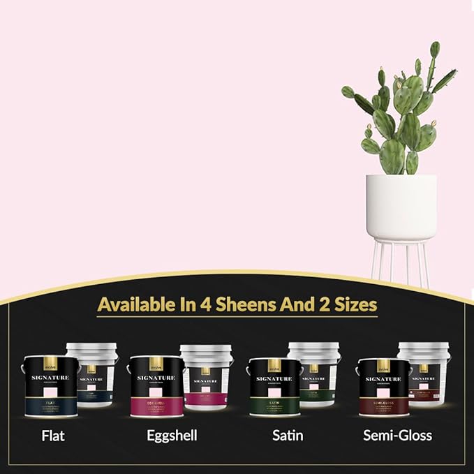 EVOLVE Signature Paint & Primer: Luxury Paint & Primer for Indoor & Outdoor Surfaces, Minimal Odor, Eggshell Sheen (Petal Pink, 5 Gallon)