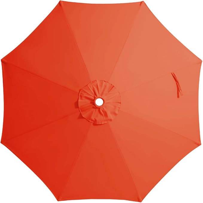 JEAREY 9 ft Patio Umbrella Replacement Canopy for 8 Ribs, Table Market Yard Umbrella Replacement Top Cover-Orange (Canopy Only)