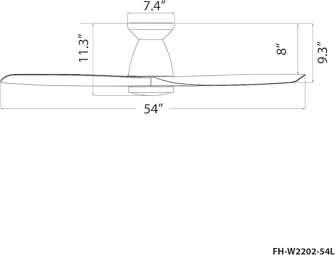 Modern Forms Skylark Indoor and Outdoor 3-Blade 54in Smart Flush Mount Ceiling Fan Matte White with 2700K-3000K-4000K-5000K Selectable LED Light Kit and Remote Control works with iOS or Android App