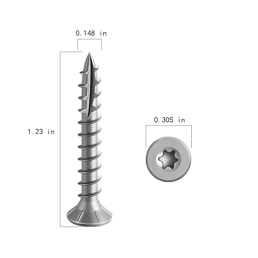 8 * 1-1/4" 304 Stainless Steel Deck Screws, (520pcs) 2 lbs.Exterior Wood Screws, Rust Resistant epoxy Coated, Bronze, T20 Star Bit