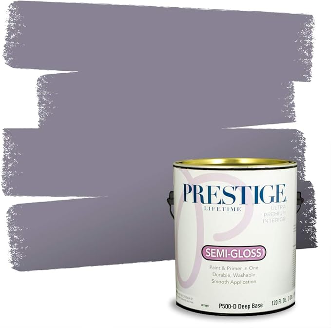 PRESTIGE Interior Paint and Primer in One, Iris Mist, Semi-Gloss, 1 Gallon
