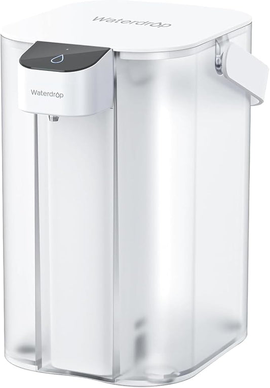 Waterdrop Chloramine Reduction Electric Water Filter Pitcher, Dispenser, 200-Gallon Long-Life Filtered Water Pitchers, NSF/ANSI 42, Reduce Chloramine, Lead, PFAS, 15-Cup, White, with 1 Filter