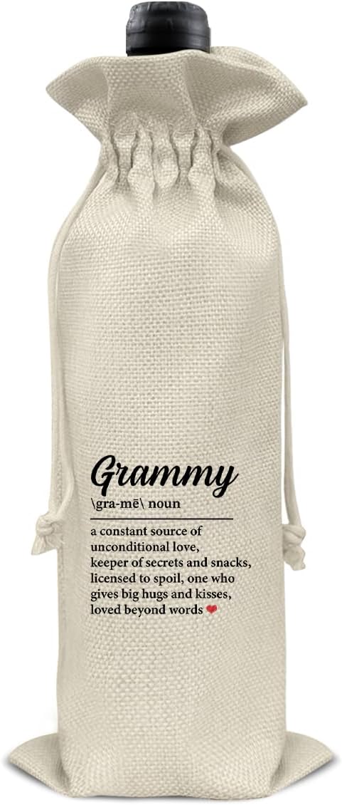 Grandma Gifts Wine Bag Grammy Gifts for Grandma Grammy Birthday Mother's Day Grammy Definition Wine Gift Bag