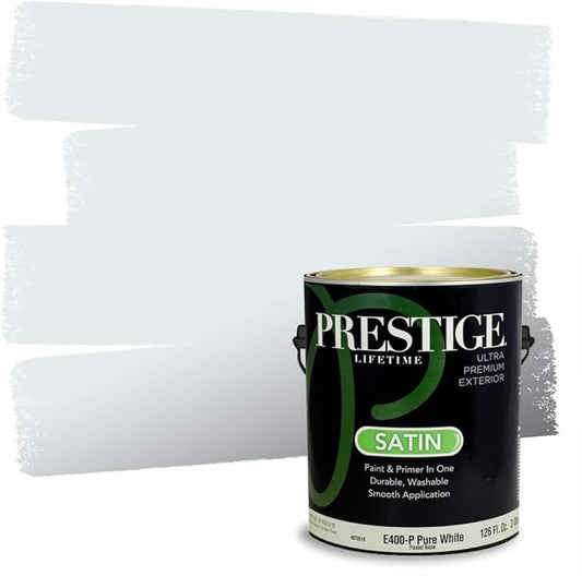 PRESTIGE Paints Exterior Paint and Primer in One, 1 Gallon, Satin, Polar Sea