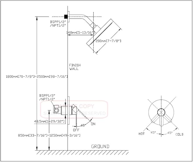 sumerain Shower Faucet Brushed Nickel,Single Handle Solid Brass Rough-in Valve with Shower Arm and Showerhead