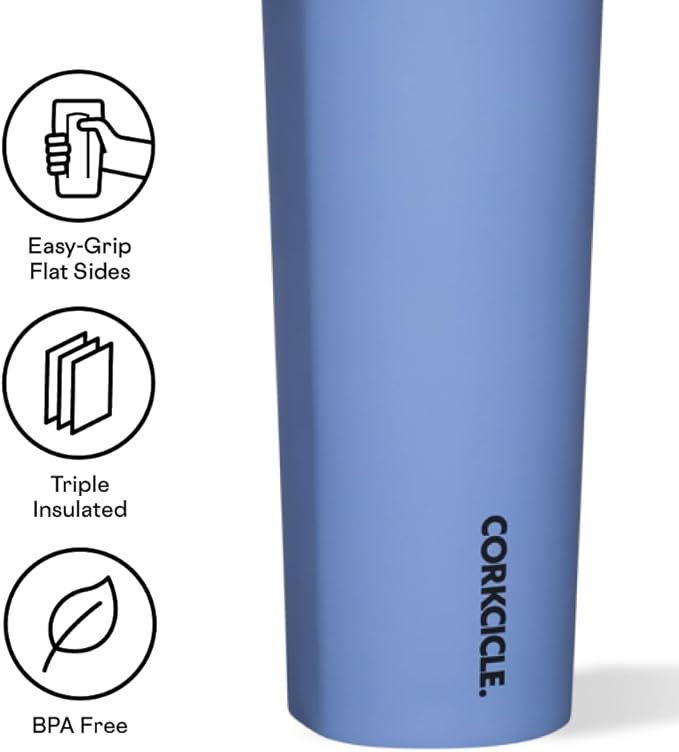 Corkcicle Sport Canteen Insulated Tumbler, Periwinkle, 20 oz – Reusable Water Bottle Keeps Beverages Cold for 25 Hours & Hot 12 Hours – Cupholder Friendly Tumbler with Screw-On Cap