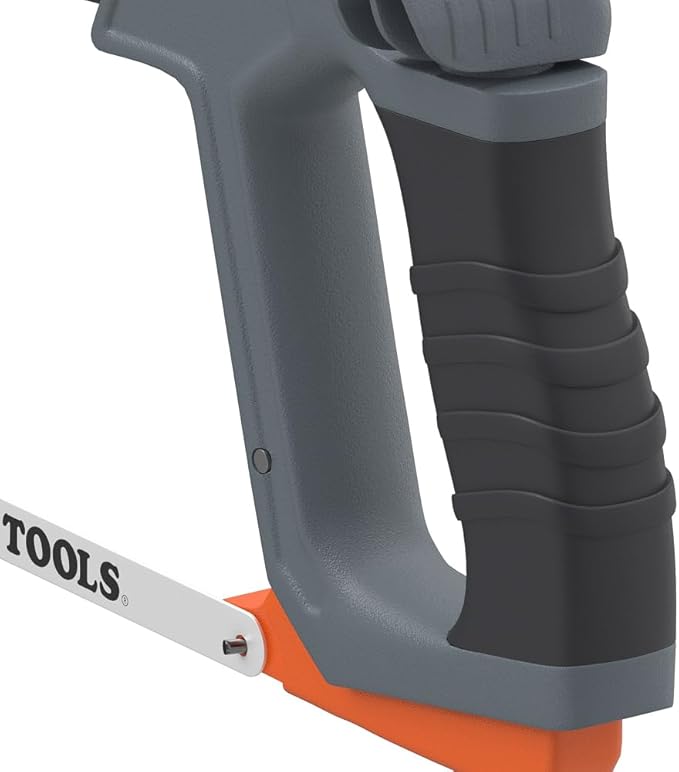 Klein Tools 31430 High Tension Hacksaw with Heavy Duty Frame, Converts to Jab Saw, Includes 12-Inch x 24 TPI and 6-Inch x 24 TPI Bi-Metal Blades, In-Frame Storage for Extra Blades