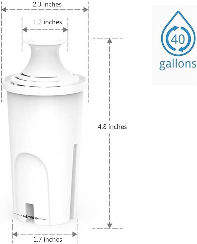 NSF Certified Pitcher Water Filter, Replacement for Brita® Filters, Pitchers, Dispensers, Brita® Classic OB03, Mavea® 107007, 35557, and More (Pack of 3)