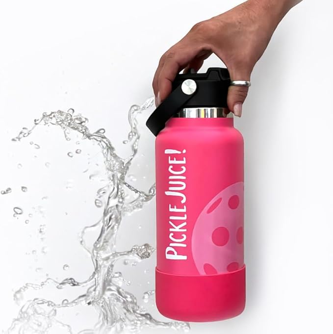 Maui Pickleball Co.™ Pickleball Water Bottle 32oz Pickleball Gifts Insulated Stainless Steel Water Bottle, Funny Water Bottle PickleBall Accessories, Pink Pickleball Bottle Viral TikTok Bottle
