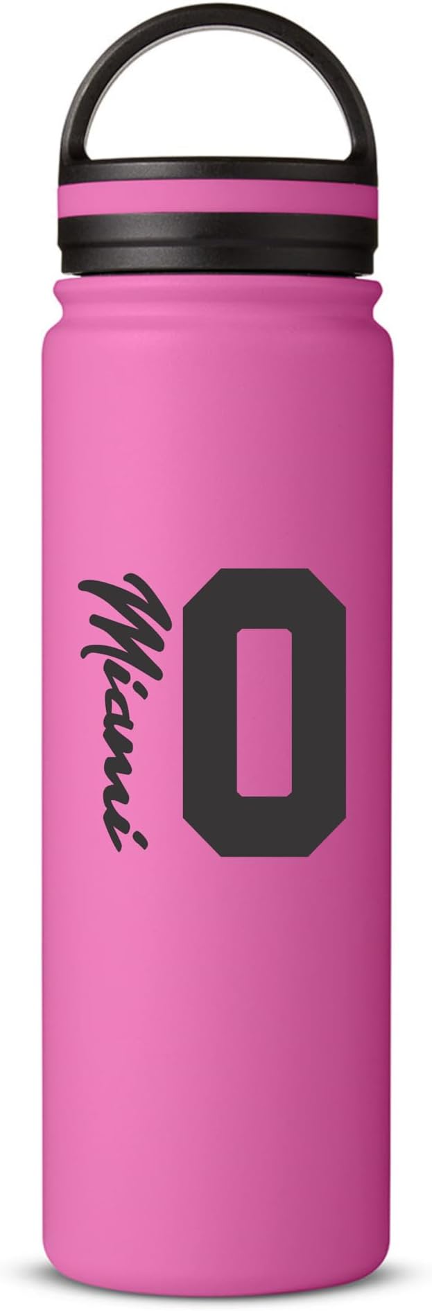 ALLNTRENDS Miami 10 Water Bottle Sport Miami Soccer Vacuum Bottle 24Oz (Pink)