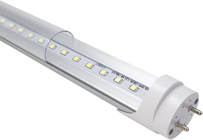 LightingWill LED T8 Light Tube 2FT, Daylight White 5000K, Dual-End Powered Ballast Bypass, 1000Lumens 10W (24W Equivalent Fluorescent Replacement), Clear Cover, AC85-265V Lighting Tube Fixture, 4 Pack