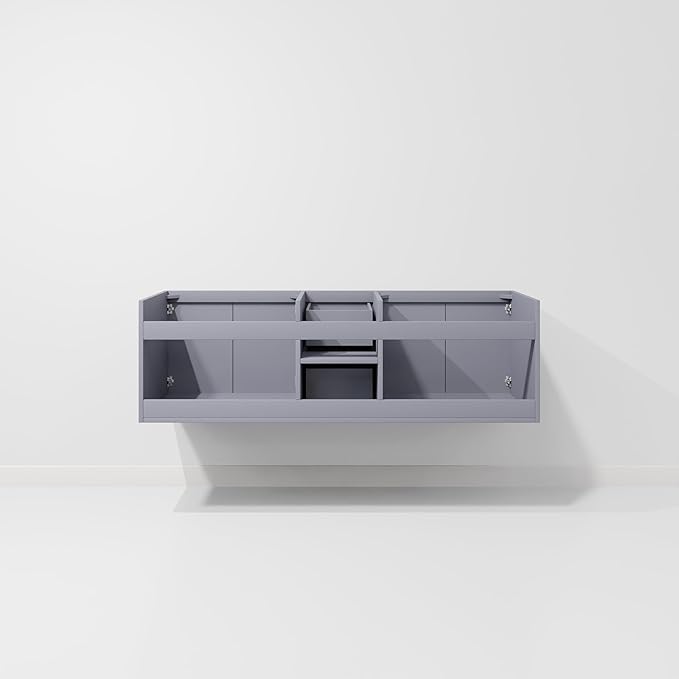 Sonoma 60 in. W x 22 in. D Dark Grey Double Bath Vanity and Carrara Marble Top