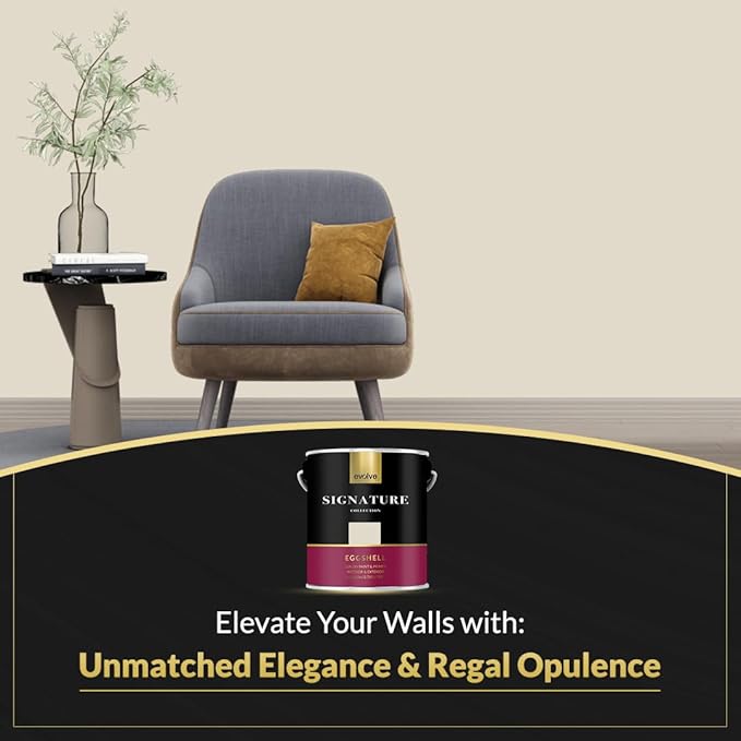 EVOLVE Signature Paint & Primer: Luxury Paint & Primer for Indoor & Outdoor Surfaces, Minimal Odor, Eggshell Sheen (Canvas White, 1 Gallon)