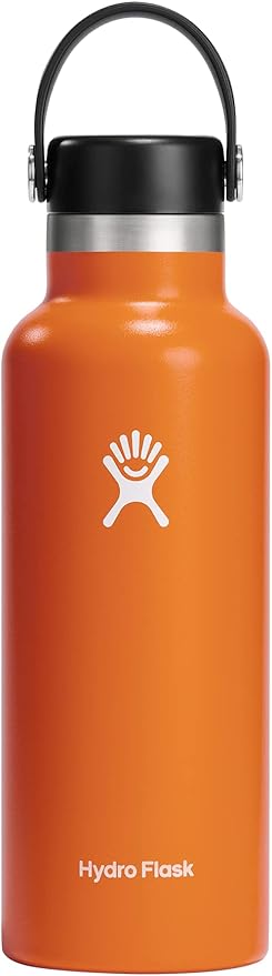 Hydro Flask Stainless Steel Standard Mouth Water Bottle with Flex Cap and Double-Wall Vacuum Insulation