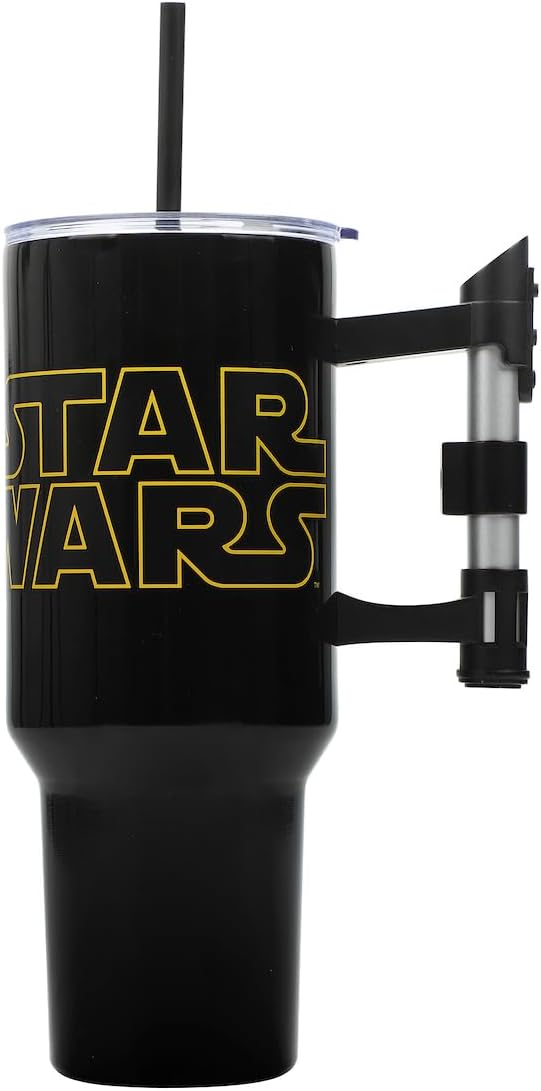 Bioworld Star Wars 40 Oz Stainless Steel Tumbler With Sculpted Lightsaber Handle