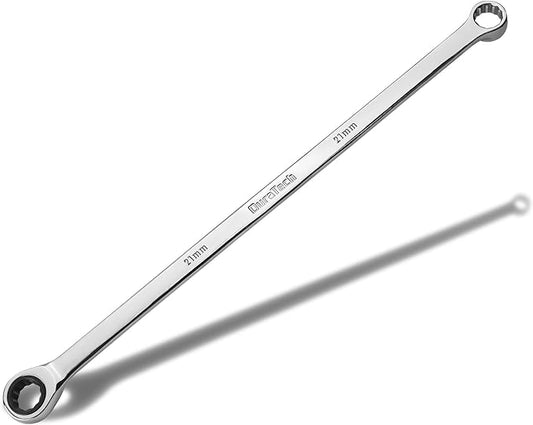 DURATECH 21mm Extra Long Ratcheting Wrench, Metric, CR-V Steel