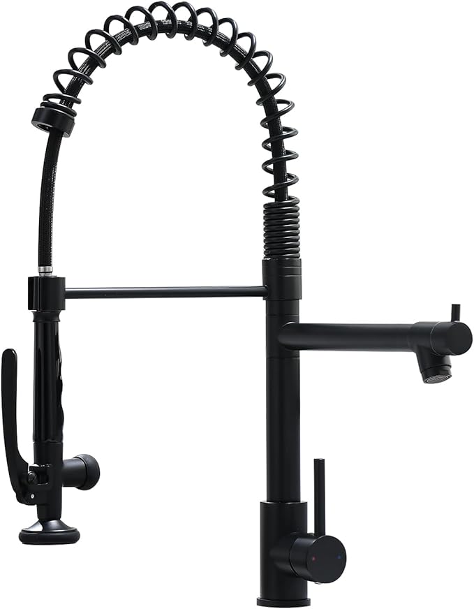 Fapully Black Kitchen Faucet,Commercial Pull Down Kitchen Sink Faucet with Sprayer