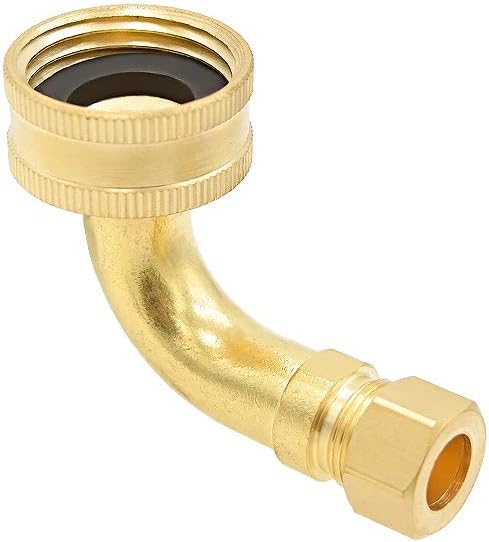 HYDRO MASTER Brass Dishwasher Inlet Elbow Solid Brass,3/8" OD Comp x 3/4" FNH.