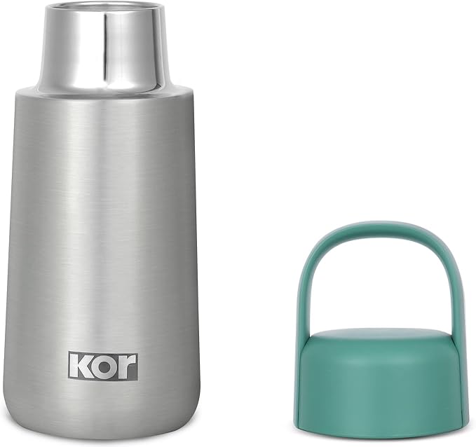 KOR Melrose 12oz Double Wall Insulated Water Bottle - Keeps Beverages Hot for 12hrs, Cold for 24hrs - Stainless Steel Design - Contoured Perfect Spout for Drinking