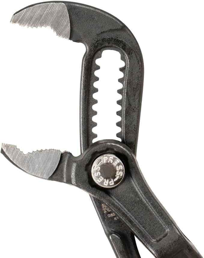 Klein Tools D5057B 7-Inch Quick-Adjust Klaw Pump Pliers, Compact Design with V-Jaw and Hardened Teeth for Maximum Torque