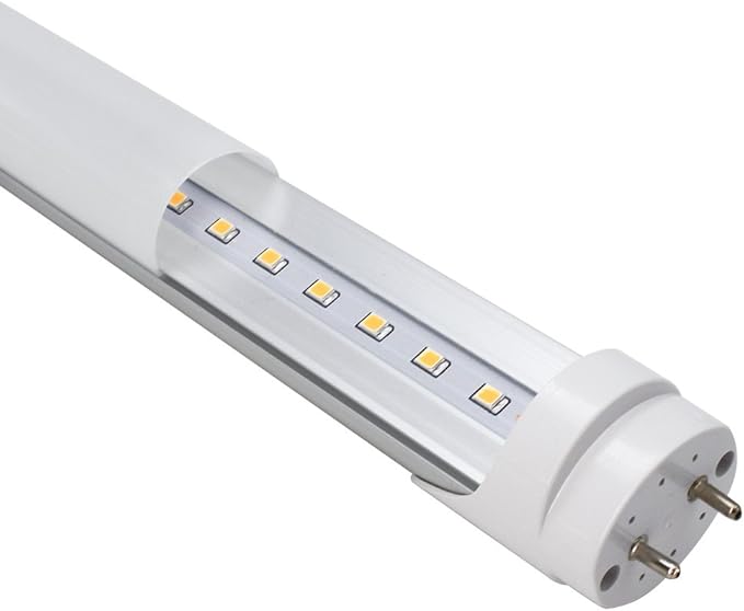 LightingWill LED T8 Light Tube 4FT, Warm White 3000K-3500K, Dual-End Powered Ballast Bypass, 2000Lumen 18W (40W Equivalent Fluorescent Replacement), Frosted Cover, AC85-265V Lighting Fixture, 4 Pack…