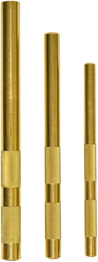 Mayhew Tools 67002 Brass Drift Punch, 5/8-16mm x 8", 1/2-13mm x 7" & 3/8-10mm x 6"