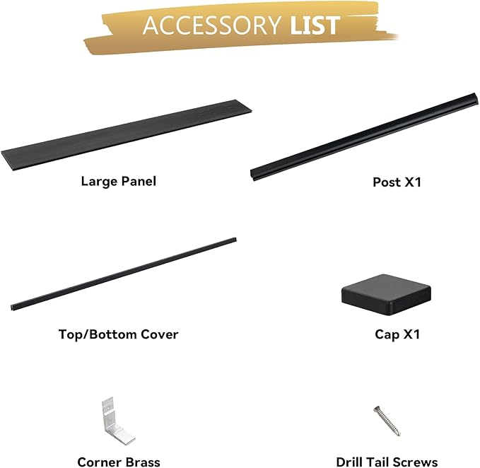 6 Feet×6 Feet Privacy Fence, Outdoor Wood Plastic Composite Fence Panel, Waterproof Security Barriers Fencing (Black with One 7.6FT Post)