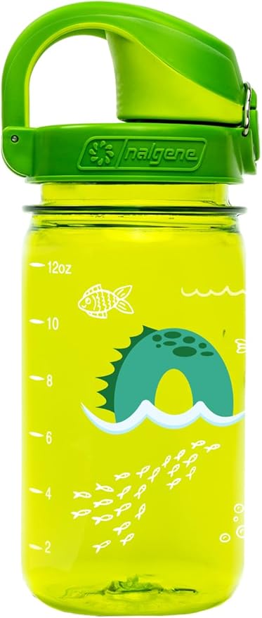 Nalgene Sustain Tritan BPA-Free Kids On The Fly Water Bottle Made with Material Derived from 50% Plastic Waste, Leak Proof, Durable, BPA Free, Carabiner Friendly, Reusable, 12 oz