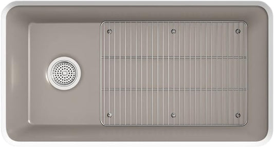 KOHLER K-8206-CM3 Cairn Sink, 33 in, Matte Taupe