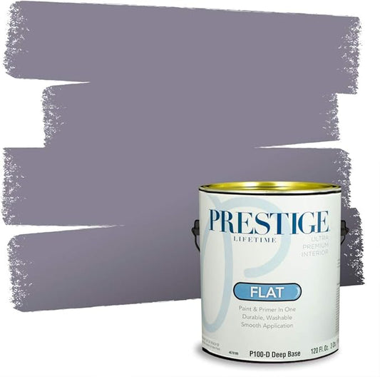 PRESTIGE Interior Paint and Primer in One, Iris Mist, Flat, 1 Gallon