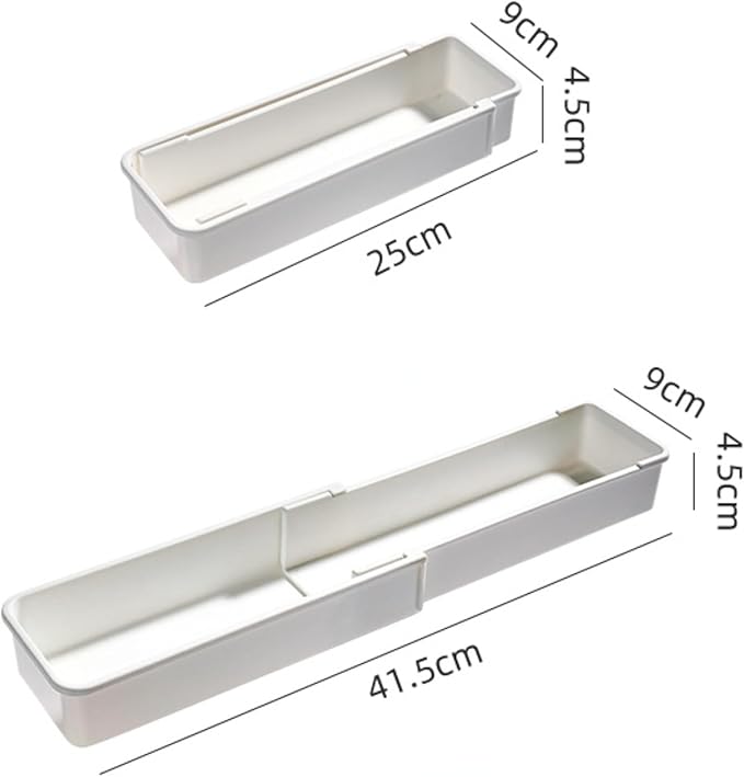 Drawer Organizers Set,Expandable Drawer Organizer Trays,Drawer Organizer Bins for Bedroom,Bathroom, Kitchen, Office (White,4pack)