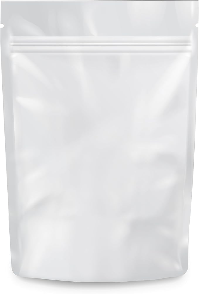 Mylar Bags Smell Proof 1/8 Ounce All White - 1000 Count 5.25 X 3.75 6mill Thickness - Packaging Bags - Mylar Bags For Food Storage - Resealable Bags - Smell Proof Bags