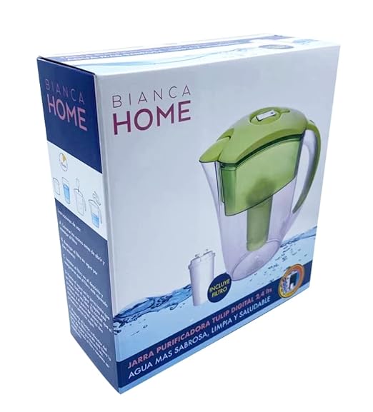 Purified Clean Crystal-Clear Water Filter Pitcher: Experience Enhanced Extraordinary Refreshing Hydration, Enjoying Convenience, Efficient and Quality You Deserve (Green - 2.4 LTS)