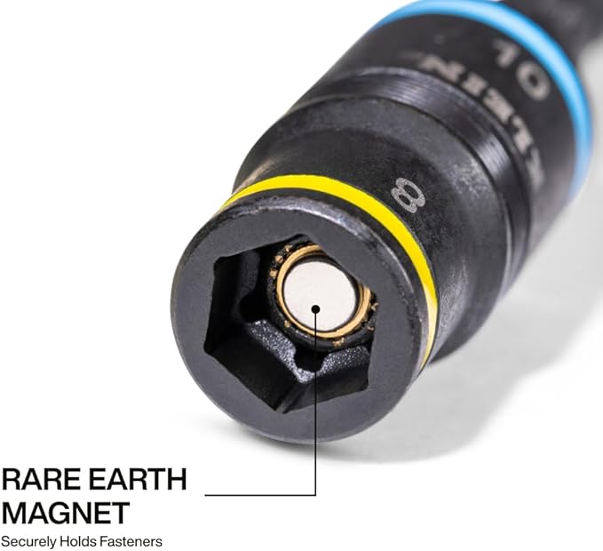 Klein Tools 32931M 2-in-1 Metric Impact Socket Set, 1 Flip Socket with 2 Metric Hex Sizes, 8mm and 10mm, Impact Rated 2-Inch Shaft