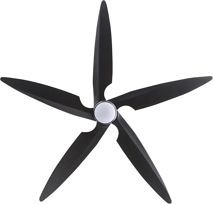 64 Inch Modern Ceiling Fan with Lights and Remote, 5 Wood Blades, 6-Speed Noiseless Reversible DC Motor with Replaceable Downrods for Bedroom Living Room Dining Room, Black