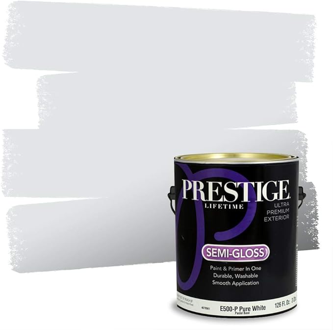PRESTIGE Exterior Paint and Primer in One, Hint of Gray, Semi-Gloss, 1 Gallon