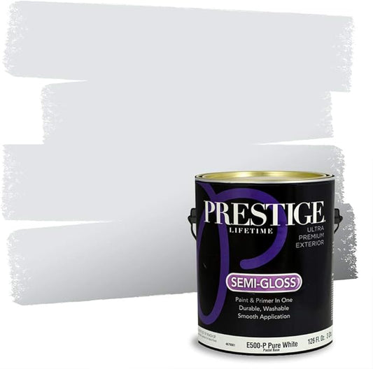 PRESTIGE Exterior Paint and Primer in One, Hint of Gray, Semi-Gloss, 1 Gallon