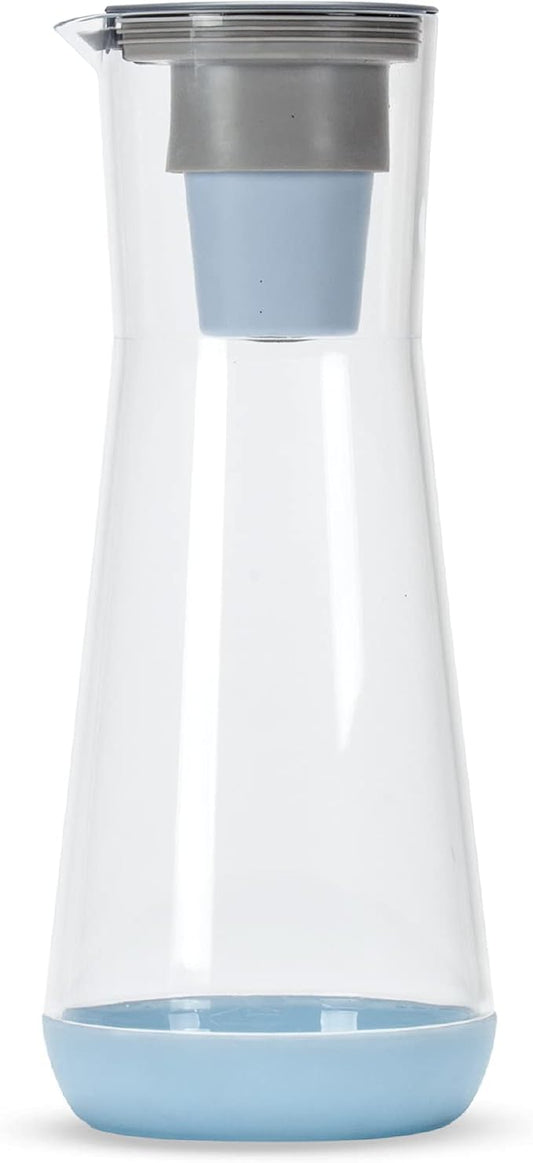Hydros Water Filter Pitcher, 40 oz Slim Design, Patented Fast Flo Tech, Dishwasher Safe, Fills in Just 40 Seconds, BPA Free, 5 Cup Capacity, Blue